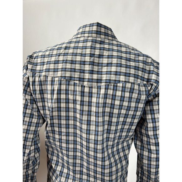 Coyote Mood Pearl Snap Western Shirt  LT Blue  Plaid 65% Polyester 35% Cotton - Picture 4 of 16